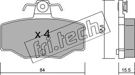 Fri.Tech. 207.0 - Тормозные колодки, дисковые, комплект autospares.lv