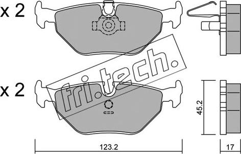 Fri.Tech. 219.0 - Тормозные колодки, дисковые, комплект autospares.lv