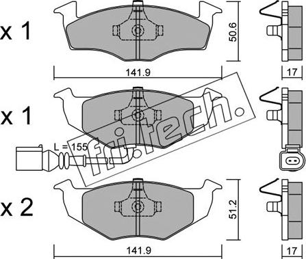 Fri.Tech. 215.3 - Тормозные колодки, дисковые, комплект autospares.lv