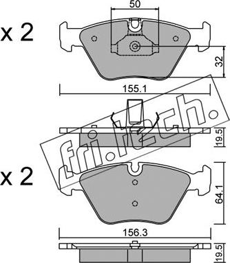 Fri.Tech. 216.5 - Тормозные колодки, дисковые, комплект autospares.lv