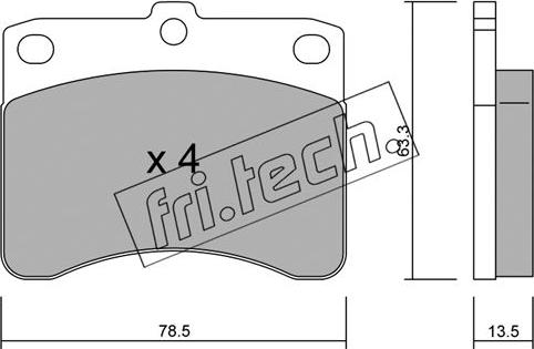 Fri.Tech. 210.0 - Тормозные колодки, дисковые, комплект autospares.lv