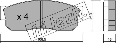 Fri.Tech. 211.1 - Тормозные колодки, дисковые, комплект autospares.lv