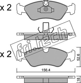 Fri.Tech. 217.0 - Тормозные колодки, дисковые, комплект autospares.lv