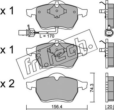 Fri.Tech. 288.1 - Тормозные колодки, дисковые, комплект autospares.lv