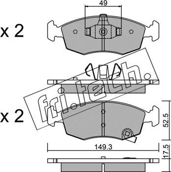 Fri.Tech. 283.5 - Тормозные колодки, дисковые, комплект autospares.lv