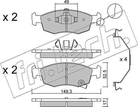 Fri.Tech. 283.6 - Тормозные колодки, дисковые, комплект autospares.lv