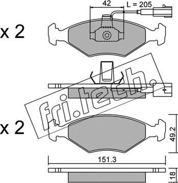 Fri.Tech. 282.1 - Тормозные колодки, дисковые, комплект autospares.lv