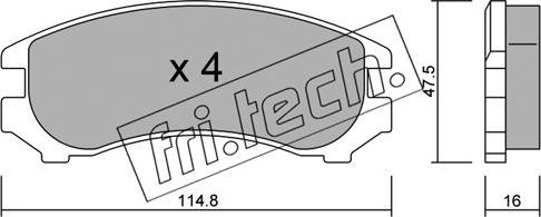 Fri.Tech. 239.0 - Тормозные колодки, дисковые, комплект autospares.lv