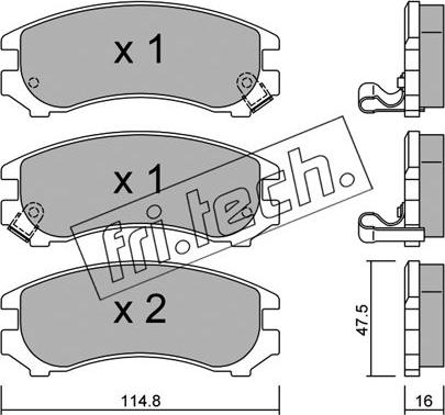 Fri.Tech. 239.1 - Тормозные колодки, дисковые, комплект autospares.lv