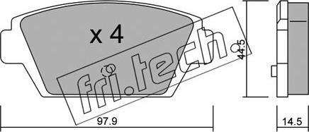 Fri.Tech. 235.0 - Тормозные колодки, дисковые, комплект autospares.lv