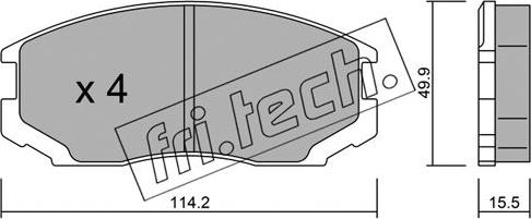 Fri.Tech. 230.0 - Тормозные колодки, дисковые, комплект autospares.lv