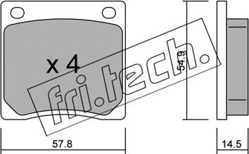 Fri.Tech. 238.0 - Тормозные колодки, дисковые, комплект autospares.lv