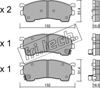 Fri.Tech. 232.1 - Тормозные колодки, дисковые, комплект autospares.lv