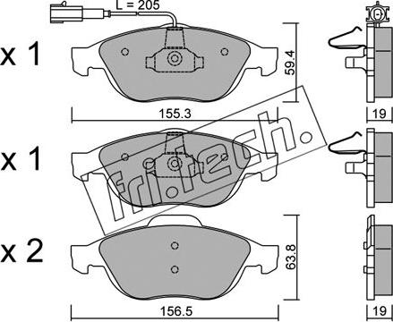 Fri.Tech. 229.1 - Тормозные колодки, дисковые, комплект autospares.lv