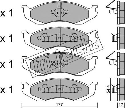 Fri.Tech. 227.0 - Тормозные колодки, дисковые, комплект autospares.lv