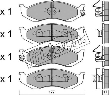 Fri.Tech. 227.1 - Тормозные колодки, дисковые, комплект autospares.lv