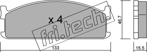 Fri.Tech. 274.0 - Тормозные колодки, дисковые, комплект autospares.lv