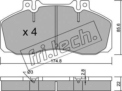 Fri.Tech. 276.0 - Тормозные колодки, дисковые, комплект autospares.lv