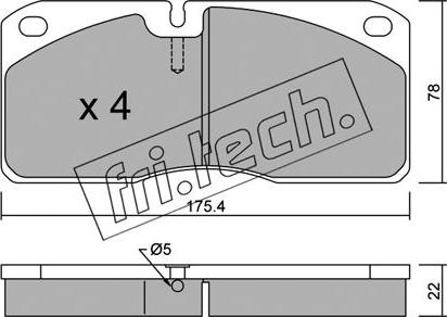 Fri.Tech. 278.0 - Тормозные колодки, дисковые, комплект autospares.lv