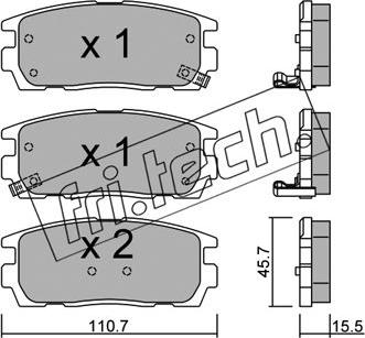 Fri.Tech. 795.0 - Тормозные колодки, дисковые, комплект autospares.lv