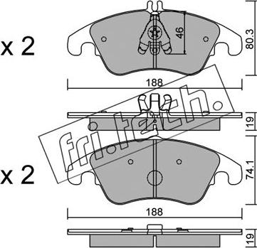 Fri.Tech. 791.2 - Тормозные колодки, дисковые, комплект autospares.lv