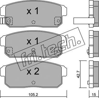 Fri.Tech. 749.0 - Тормозные колодки, дисковые, комплект autospares.lv