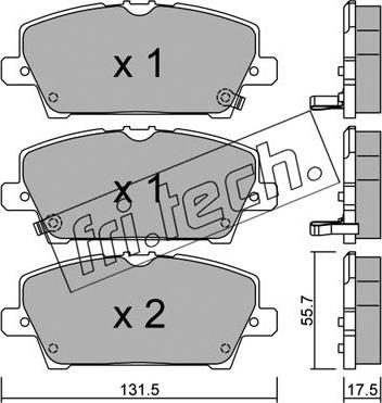 Fri.Tech. 744.0 - Тормозные колодки, дисковые, комплект autospares.lv