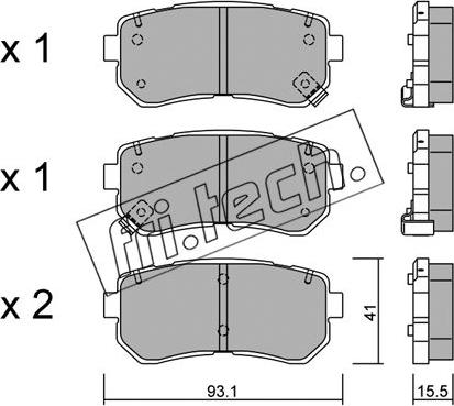 Fri.Tech. 741.0 - Тормозные колодки, дисковые, комплект autospares.lv