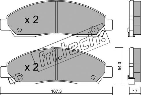 Fri.Tech. 747.0 - Тормозные колодки, дисковые, комплект autospares.lv