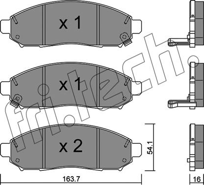 Fri.Tech. 759.1 - Тормозные колодки, дисковые, комплект autospares.lv