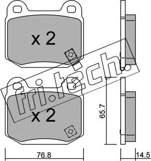 Fri.Tech. 755.0 - Тормозные колодки, дисковые, комплект autospares.lv