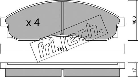 Fri.Tech. 756.0 - Тормозные колодки, дисковые, комплект autospares.lv