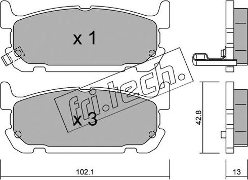 Fri.Tech. 750.0 - Тормозные колодки, дисковые, комплект autospares.lv