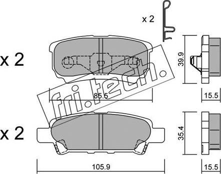 Fri.Tech. 753.0 - Тормозные колодки, дисковые, комплект autospares.lv