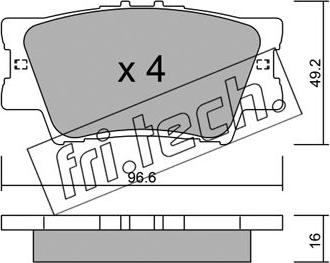 Fri.Tech. 765.0 - Тормозные колодки, дисковые, комплект autospares.lv