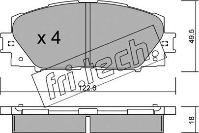 Fri.Tech. 761.0 - Тормозные колодки, дисковые, комплект autospares.lv