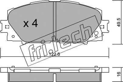 Fri.Tech. 761.1 - Тормозные колодки, дисковые, комплект autospares.lv