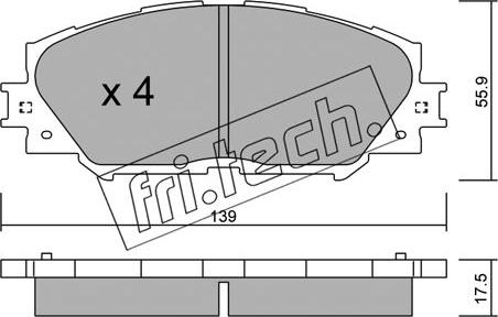 Fri.Tech. 763.0 - Тормозные колодки, дисковые, комплект autospares.lv