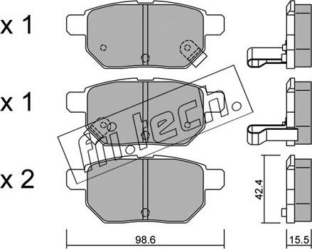 Fri.Tech. 762.0 - Тормозные колодки, дисковые, комплект autospares.lv