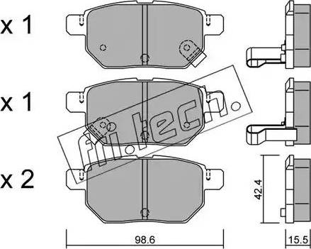 Fri.Tech. 762.1 - Тормозные колодки, дисковые, комплект autospares.lv