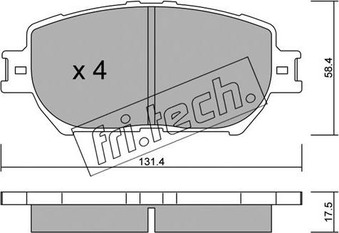 Fri.Tech. 767.0 - Тормозные колодки, дисковые, комплект autospares.lv