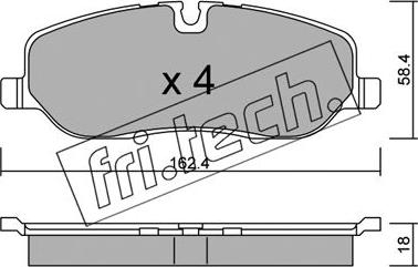 Fri.Tech. 709.0 - Тормозные колодки, дисковые, комплект autospares.lv