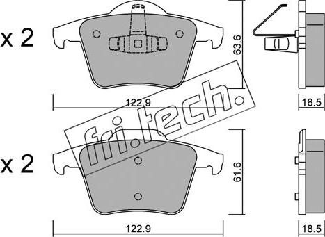 Fri.Tech. 704.0 - Тормозные колодки, дисковые, комплект autospares.lv