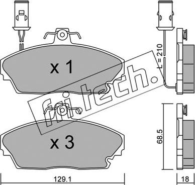 Fri.Tech. 705.0 - Тормозные колодки, дисковые, комплект autospares.lv