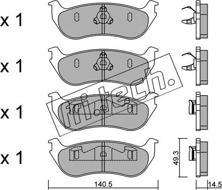 Fri.Tech. 703.0 - Тормозные колодки, дисковые, комплект autospares.lv