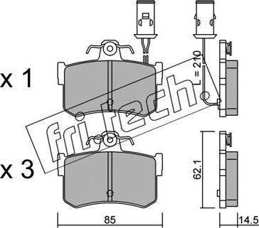 Fri.Tech. 707.0 - Тормозные колодки, дисковые, комплект autospares.lv