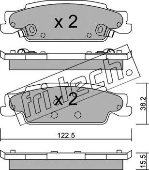 Fri.Tech. 716.0 - Тормозные колодки, дисковые, комплект autospares.lv