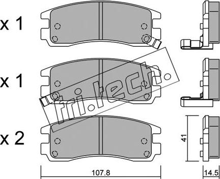 Fri.Tech. 713.0 - Тормозные колодки, дисковые, комплект autospares.lv