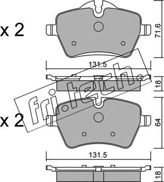 Fri.Tech. 784.0 - Тормозные колодки, дисковые, комплект autospares.lv