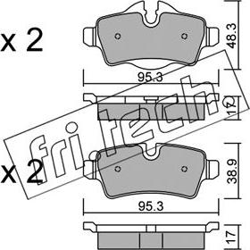 Fri.Tech. 785.0 - Тормозные колодки, дисковые, комплект autospares.lv